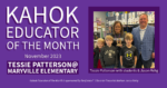 Nov 2023 Kahok Educator of the Month Tessie Patterson with students and Jason Rehg