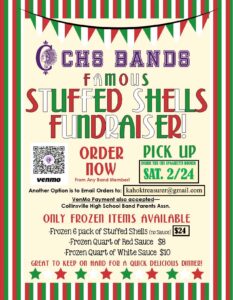 Stuffed shells flier for CHS Band